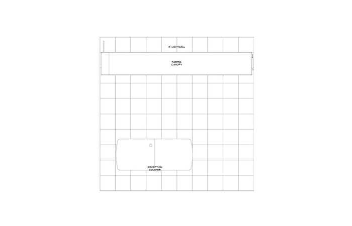 10' Giresun Backlit SEG Exhibit Rental w/ Accent Shroud and Counter (RT87400)