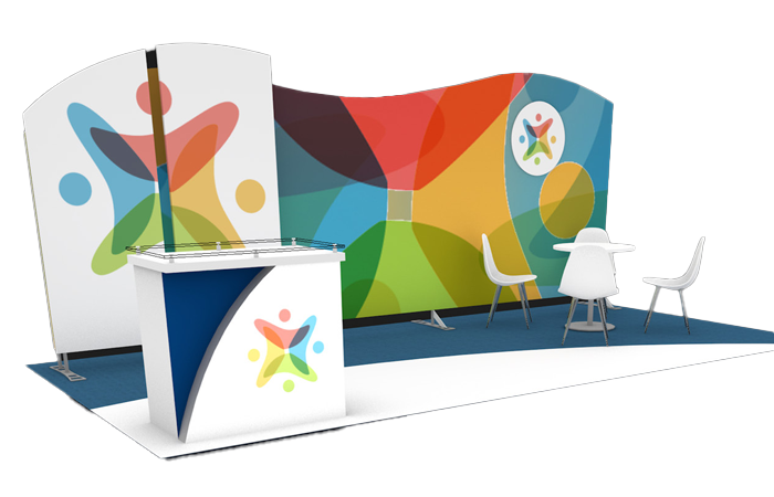 20' Moorehead Pillowcase Tubular Rental Booth w/ Reception Counter (RT87577)