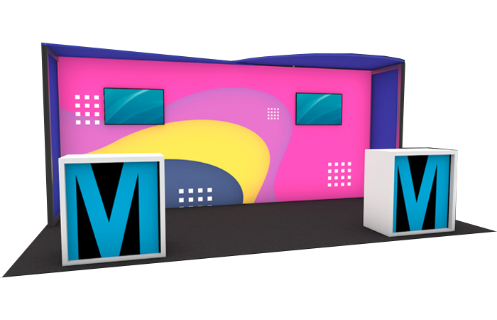 20' Litchfield Media Extrusion Rental Display w/ Counters (RT88993)