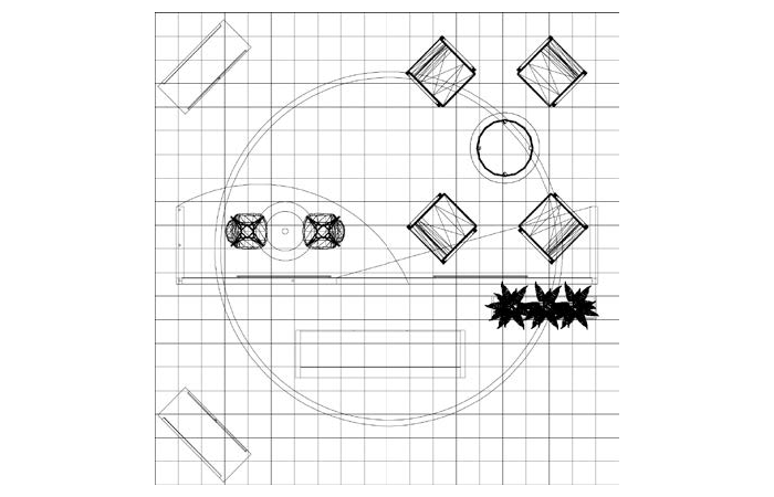 20' Akron Island Rental Exhibit w/ Counters, Canopy and Meeting Areas (RT88999)
