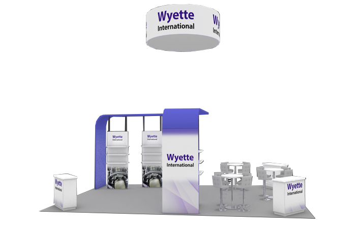 30' Hugo Island Rental w/ Shelving, Counters, & Hanging Structure (RT88069)