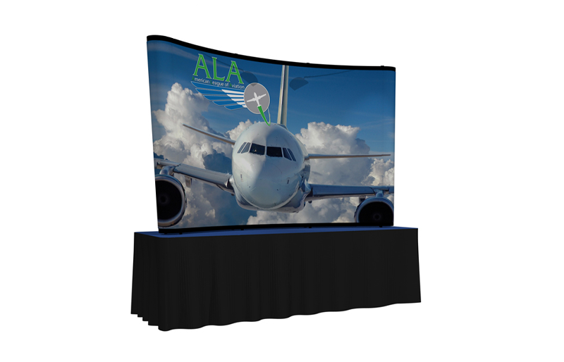 8' Instand Curved Magnetic Inkjet Tabletop Pop-up w/ Endcaps (AB1007N)