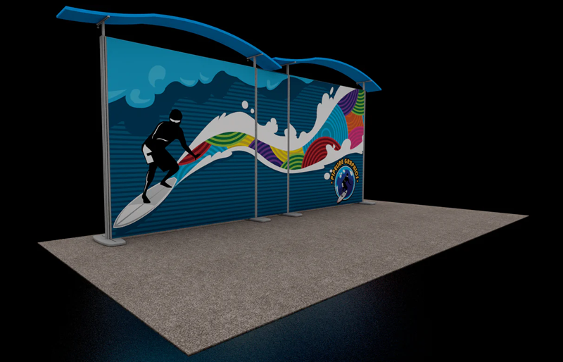 20' Inspire SEG Tension Fabric Display w/ Curved Canopy (AB3025N)