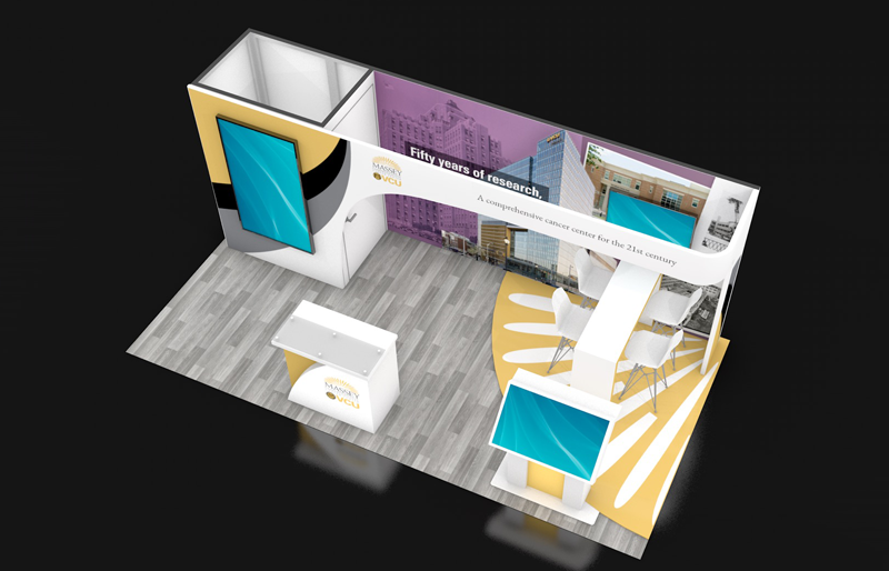 10' x 20' DesignLine Display w/ Walk-In Storage and Sculpted Canopy (ID0526)