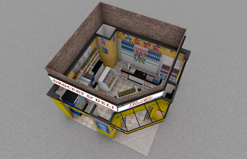 20' x 20' Outdoor Island Exhibit w/ Enclosed Retail Environment (ID0562)