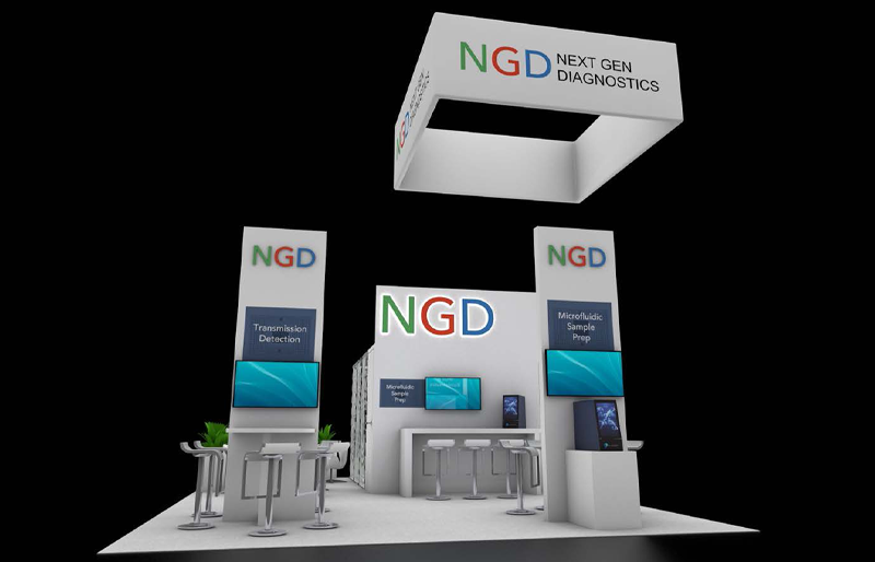 20' x 30' Island Exhibit w/ Private Conference Room and Interactive Workstations (ID0578)