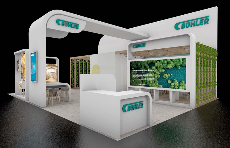 20' x 20' Scalable Custom Tubular Exhibit w/ Video Wall and Meeting Areas (ID0599)