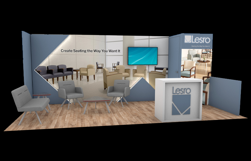 10' x 20' Scalable DesignLine Display w/ Dimensional Accent Lighting (ID0615)