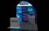 10' x 10' Scalable Custom Modular Exhibit w/ Curved Canopy and Product Display (ID0627)