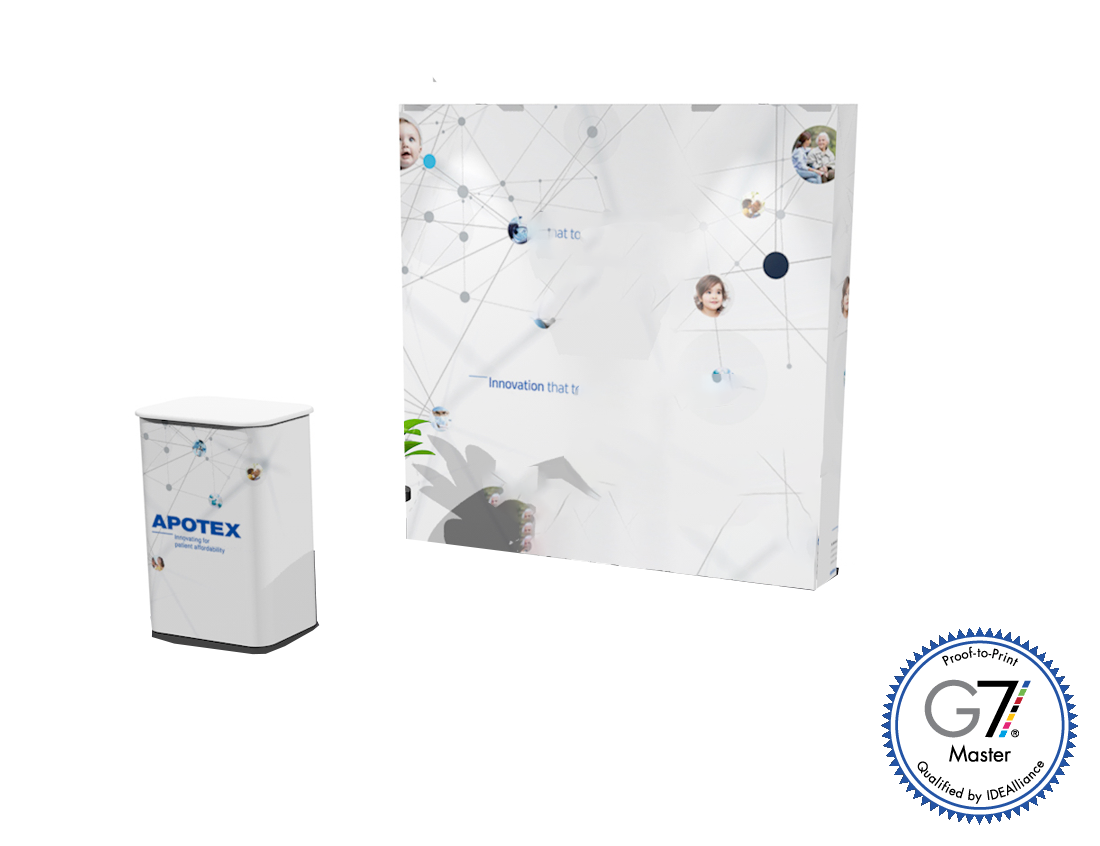 Graphic Refresh - 8' SPlus SEG Fabric Pop-up Exhibit w/ Counter (ID91832N-GR)