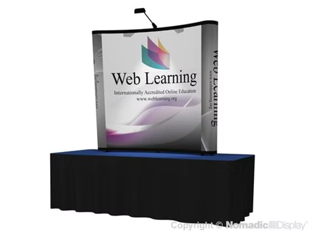 6' Instand Curved Magnetic Inkjet Tabletop Pop-up w/ Endcaps (AB1011N)