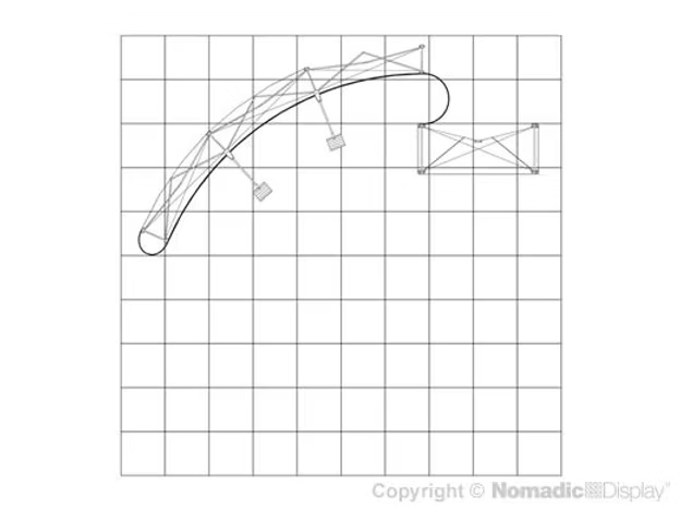 10' Instand Curved w/ Bump Out Magnetic Inkjet Pop-up w/ Endcaps (AB2004N)