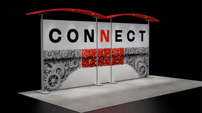 20' Inspire SEG Tension Fabric Display w/ Curved Downlit Canopy (AB3033N)