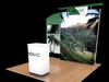 10' NoMad SEG Backlit Fabric Display w/ Canopy, AV Kiosk, and Counter (ID41932N)