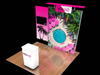 10' NoMad SEG Backlit Fabric Display w/ Canopy, AV Kiosk, and Counter (ID41933N)