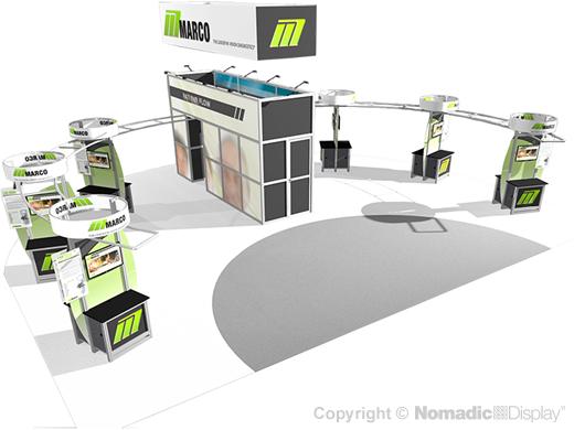50' DesignLine Island Modular Exhibit – Nomadic Display