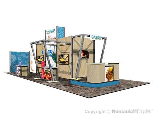 50' DesignLine Modular Island Exhibit – Nomadic Display