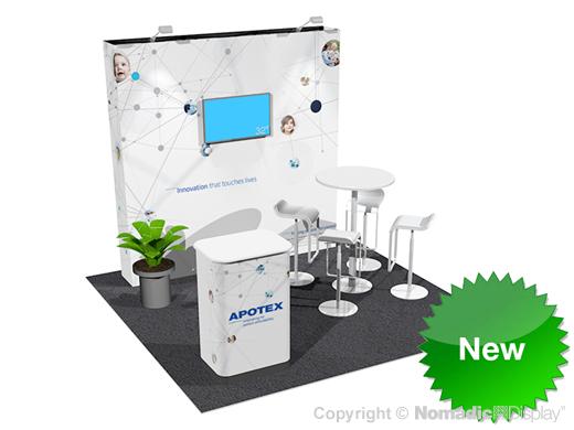 Graphic Refresh - 8' SPlus Portable SEG Fabric Pop-up Exhibit w/ Counter (ID91832N-GR)