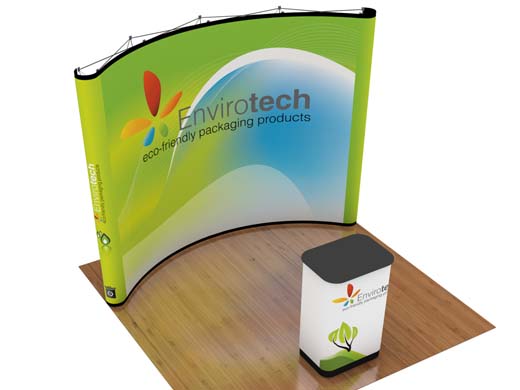 10' Instand Curved Magnetic Pop-up Display w/ Endcaps and Counter (AB2016ON)
